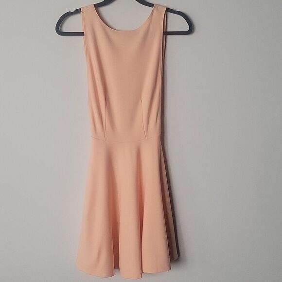 NEW American Apparel S Peach Orange Y2k Skater Mini Fit Flare Dress Sexy VTG - Picture 2 of 16